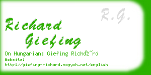 richard giefing business card